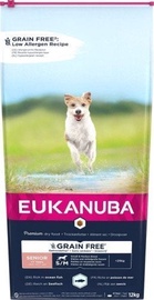 Sausā suņu barība Eukanuba Grain Free Senior Small, zivs, 12 kg