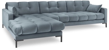 Stūra dīvāns Micadoni Home Mamaia Velvet, gaiši zila, kreisais, 293 x 185 cm x 75 cm