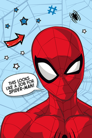 Pledi Jerry Fabrics Spider-Man Star, sarkana/gaiši zila, 100 cm x 150 cm
