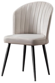 Ēdamistabas krēsls Kalune Design Rubi 107BCK1103, matēts, melna/krēmkrāsa, 42 cm x 52 cm x 85 cm, 4 gab.