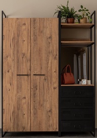 Skapis Kalune Design Dynamic Takım 34, melna/priežu, 168 cm x 52 cm x 225 cm
