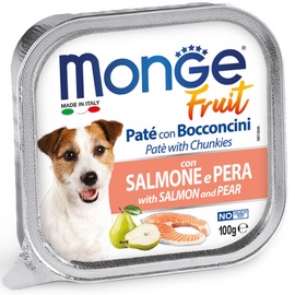 Влажный корм для собак Monge Fruit Salmon/Pear, рыба, 0.1 кг