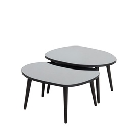 Набор журнальных столиков Kalune Design Gusto, черный/серый, 55 см x 75 см x 38 - 41 см