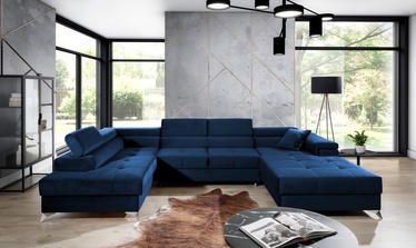 Stūra dīvāns Eduardo Kronos 09, tumši zila, kreisais, 202 x 345 cm x 90 cm