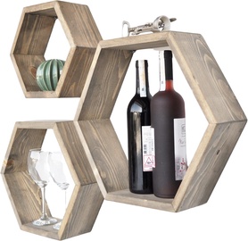 Sienas plaukts Kalune Design Aa057, valriekstu, 42 cm x 11 cm x 370 cm