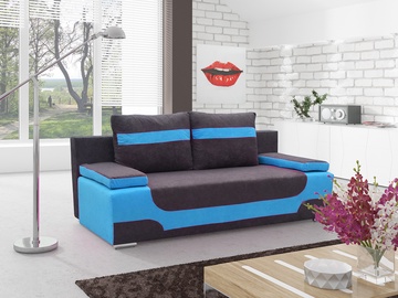 Dīvāns Area Alova 48, Alova 29, zila/pelēka, 92 x 200 cm x 90 cm