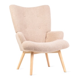 Atzveltnes krēsls Homla Teddy Basic, bēša, 48 cm x 70 cm x 95 cm