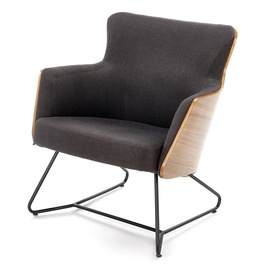 Fotelis Chillout, juodas/riešuto/tamsiai pilka, 67 cm x 74 cm x 79 cm