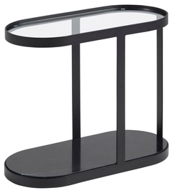 Kafijas galdiņš Actona Noville/Elki Oval, caurspīdīga/melna, 560 mm x 260 mm x 460 mm