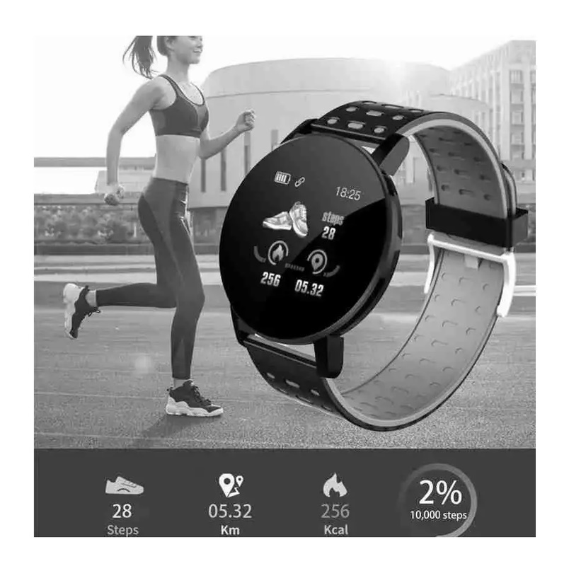 iWear M9 Круглые Смарт-часы с Full Touch 1,3 '' IPS дисплеем изм. HR & кровяного давления / Соц. сети Черный-Красный