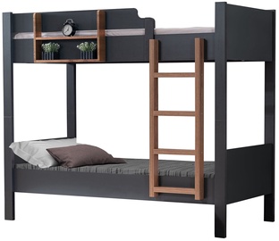 Двухъярусная кровать Kalune Design Asya 106DNV1280, ореховый/антрацитовый, 106 x 206 см