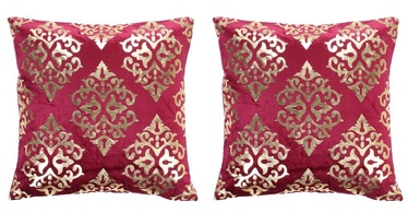 Dekoratiivne padi VLX Cushions 287322, kuldne/punane, 400 mm x 400 mm, 2 tk