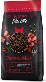 Сухой корм для кошек Fitmin For Life Castrate Beef, говядина, 8 кг