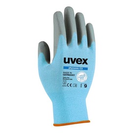 Рабочие перчатки устойчивый к порезам Uvex Phynomic C3, эластан/полиамид, голубой, 7