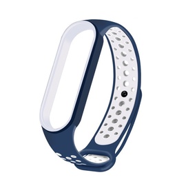 Aksesurāri sporta pulkstenim Hurtel Replacment band strap for Xiaomi Mi Band 5, balta/tumši zila