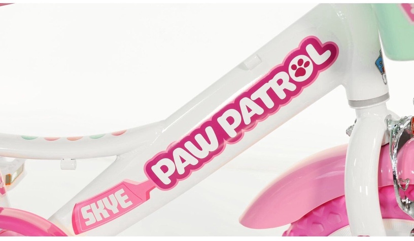 Lisaratastega laste jalgratas Paw Patrol 144R-PW, valge/roosa, 14"