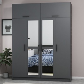 Гардероб Kalune Design Kale 5274, антрацитовый, 52 см x 180 см x 255 см, с зеркалом