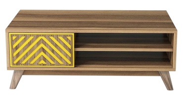 Журнальный столик Kalune Design Inci, желтый/ореховый, 1050 мм x 600 мм x 382 мм