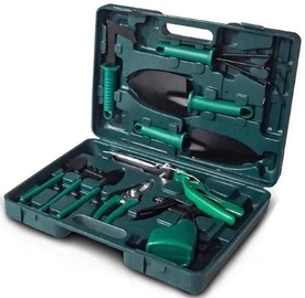 Instrumentu komplekts Vigo Garden Tools, metāls, melna/zaļa, 10 gab.