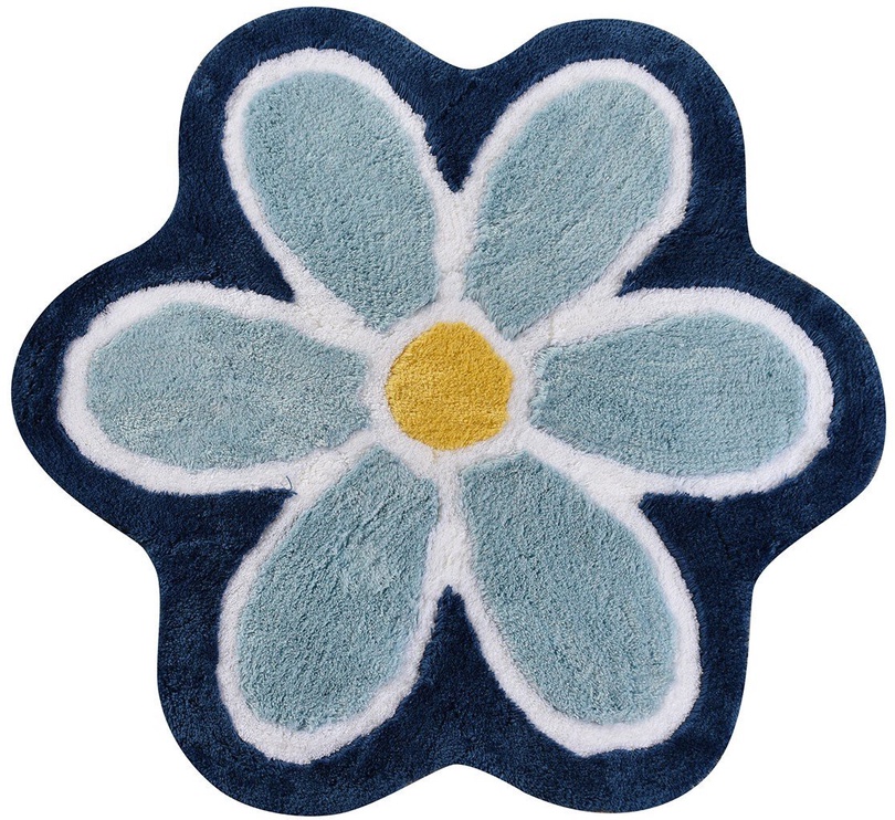 Vannas istabas paklājs Foutastic Flower 359CHL1522, zila/dzeltena/gaiši zila, 90 cm x 90 cm