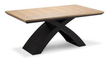Pusdienu galds izvelkams Micadoni Home Kitty, melna/ozola, 170 - 270 cm x 100 cm x 76 cm
