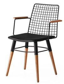 Ēdamistabas krēsls Kalune Design Trend 961 974NMB1209, matēts, melna/valriekstu, 39 cm x 43 cm x 82 cm, 2 gab.