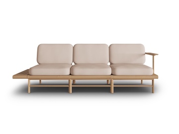 Lauko sofa Calme Jardin Belize, smėlio, 80 cm x 245 cm x 74 cm