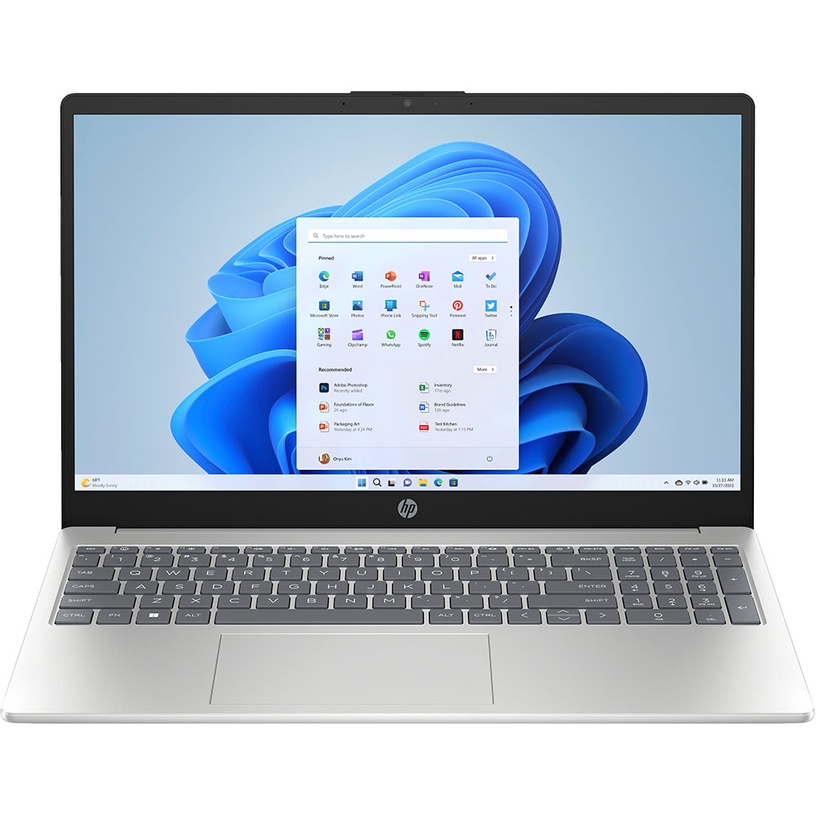 Ноутбук HP Laptop 15-fc0016ny, Ryzen 3-7320U, 8 GB, 512 GB, 15.6 ″, AMD Graphics, серебристый, en
