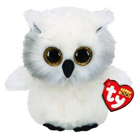 Mīkstā rotaļlieta Meteor TY Beanie Boos - Owl, balta, 15 cm