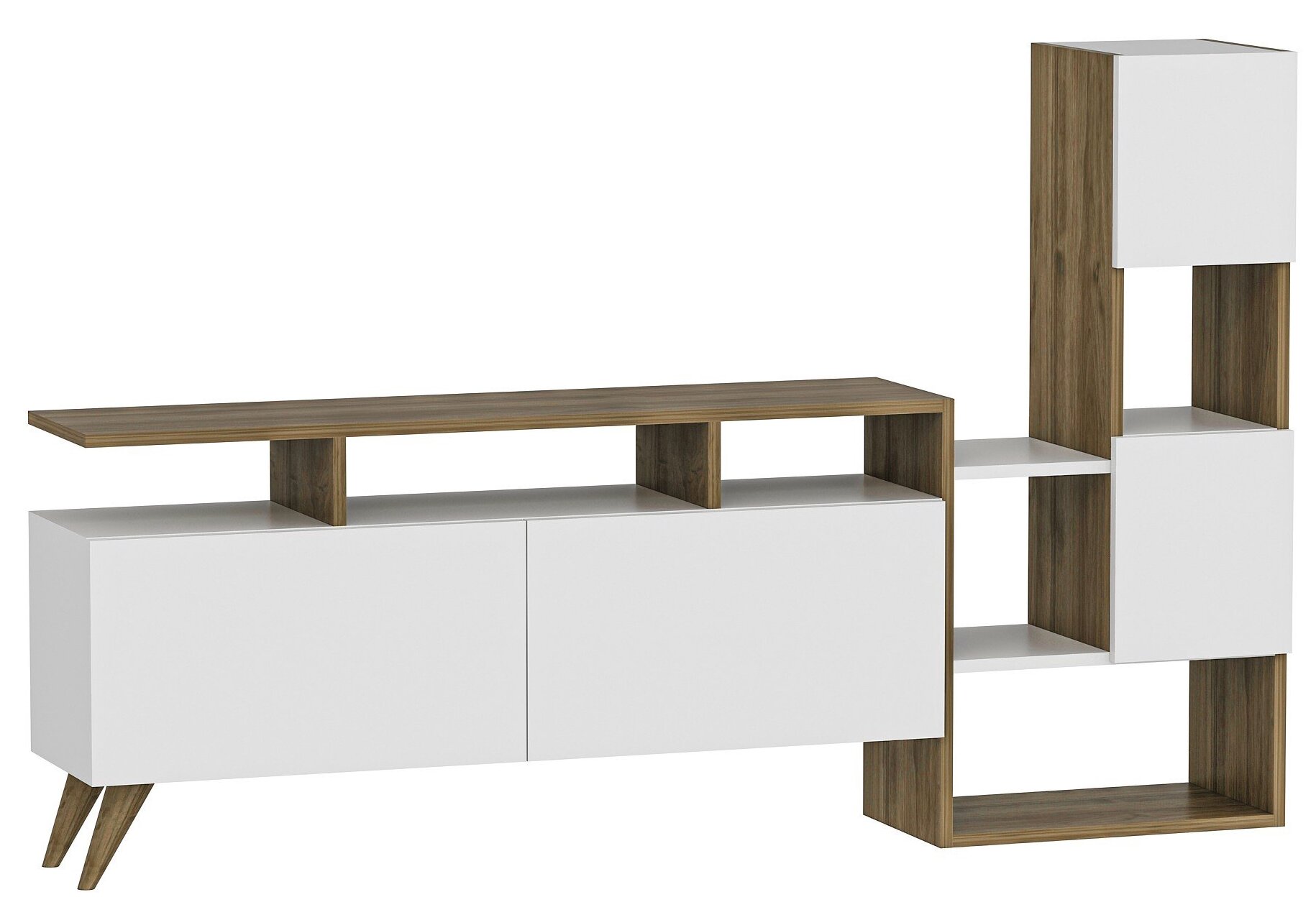 Sekcija Kalune Design Tower 505CRL1703, balta/valriekstu