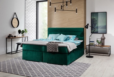 Кровать двухместная континентальная Softy Monolith 37, 180 x 200 cm, зеленый, с матрасом