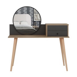 Kosmētikas galds Kalune Design Angel, antracīta, 60 cm x 120 cm x 96 cm, with mirror
