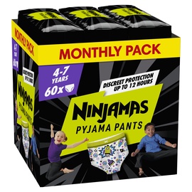 Nakts autiņi Pampers Ninjamas Space, 7 izmērs, 60 gab.
