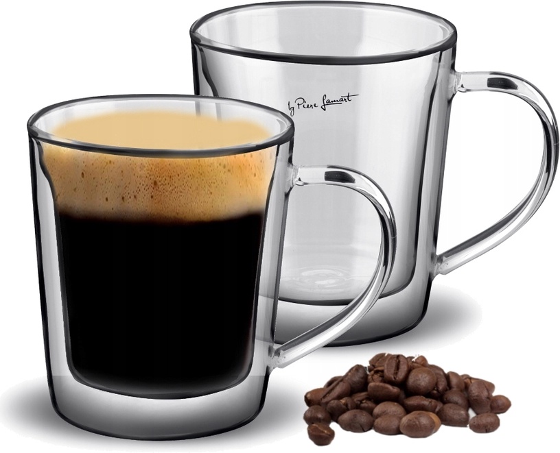  Набор двойных стеклянных кружек Lamart Vaso Double Borosilicate Thermo LT9036, прозрачный, 0.350 л