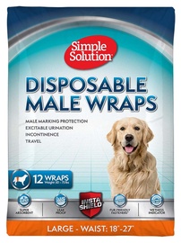 Sauskelnės šunims Simple Solution Disposable Male Wraps, L, 12 vnt.