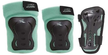Kūno dalių apsaugos priemonė Nils Extreme Protector Set, L, juoda/mėtinė