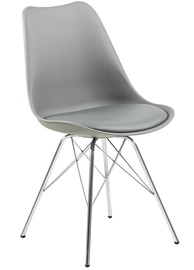 Valgomojo kėdė Kaesfurt, pilka/chromo, 54 cm x 48.5 cm x 85.5 cm