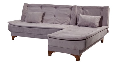 Stūra dīvāns Hanah Home Kelebek Köþe, pelēka, labais, 107 x 225 cm x 81 cm