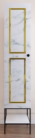 Skapis Kalune Design Martin 1, zelta/balta/melna, 42 cm x 50 cm x 200 cm