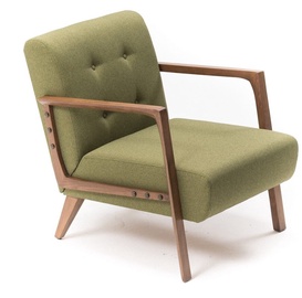 Atzveltnes krēsls Hanah Home Kemer 825BLC2321, valriekstu/zaļa, 83 cm x 69 cm x 80 cm