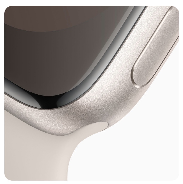 Умные часы Apple Watch Series 9 GPS, 45mm Starlight Aluminium Starlight Sport Band S/M, бежевый