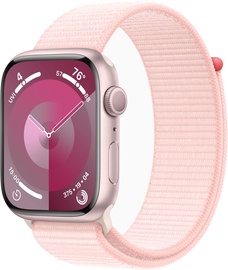 Viedais pulkstenis Apple Watch Series 9 GPS, 45mm Pink Aluminium Light Pink Sport Loop, rozā