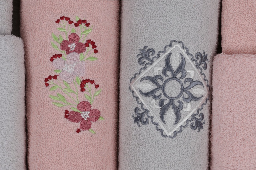 Halātu komplekts Foutastic Embroidered Family 338CTN1923, rozā/pelēka, S/M