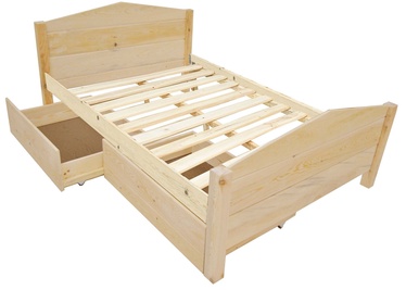 Кровать Kalune Design Milano With Drawer, 180 x 200 cm, светло-коричневый, с решеткой