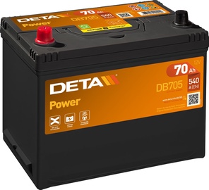 Akumulators Deta Power DB705, 12 V, 70 Ah, 540 A