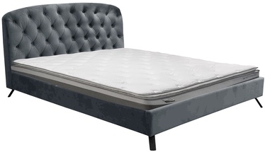 Кровать Home4you Aurora Harmony K106542, 160 x 200 cm, серый, с матрасом, с решеткой
