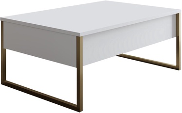 Журнальный столик Kalune Design Luxe, золотой/белый, 600 мм x 900 мм x 400 мм