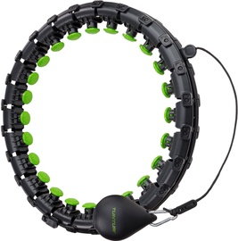 Гимнастический обруч Tunturi Adjustable Hula Hoop, 338 мм, 1.8 кг, черный/зеленый