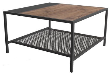 Журнальный столик Kalune Design Dubois, коричневый/черный, 800 мм x 800 мм x 450 мм