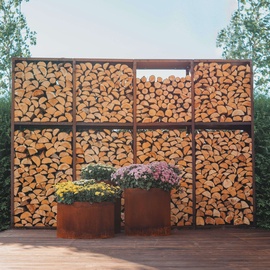 Стеллаж для дров GrillSymbol WoodStock Wall XL, 74 см, 237 см, коричневый, 200 кг